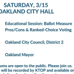Oakland Special Election Candidate Forum