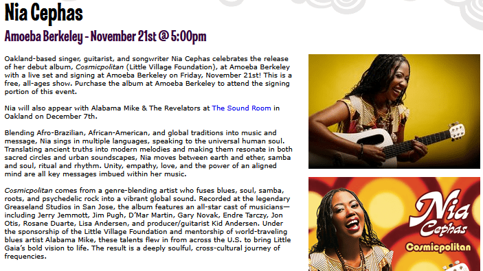 Nia Cephas Berkeley Amoeba in-Store