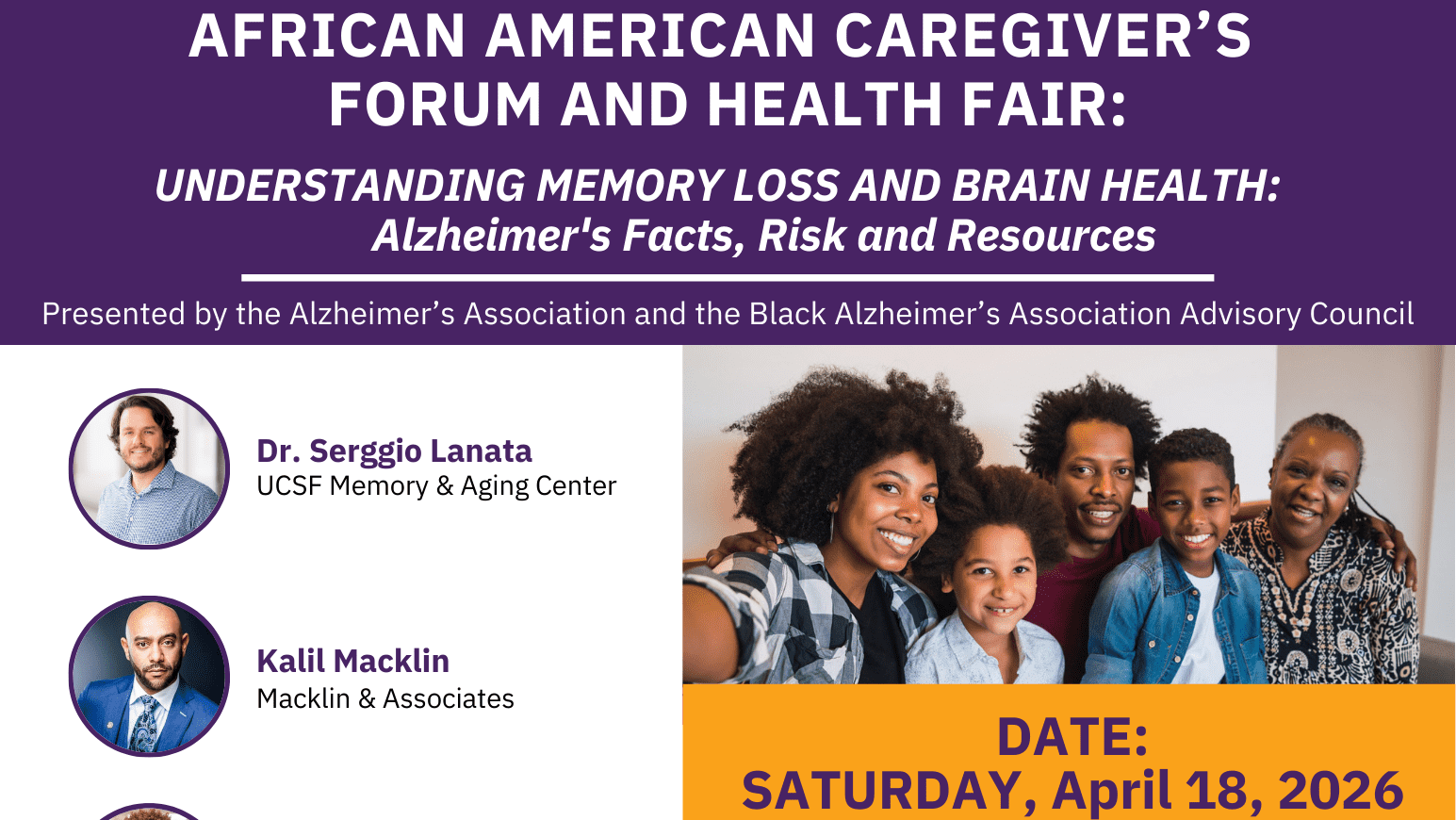 African American Caregivers Forum & Health Fair