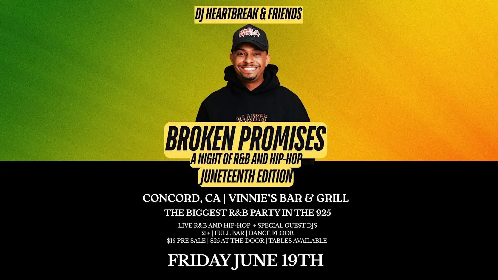 BROKEN PROMISES: A Night of R&B with DJ HEARTBREAK in Concord on Juneteenth