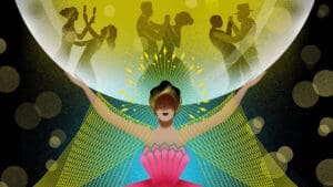 Stylized illustration for San Francisco Opera's 2026 Opera Ball