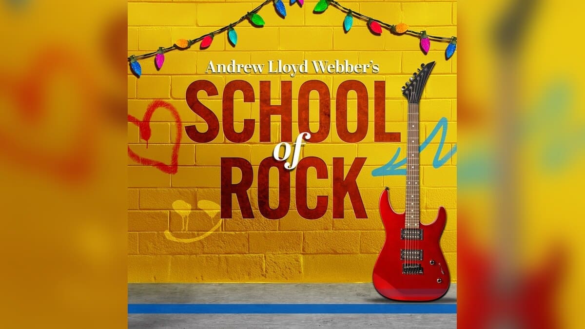 Promotional artwork for School of Rock at Hillbarn Theatre