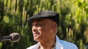 Joe Bataan performing outdoors