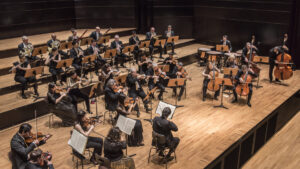 Orpheus Chamber Orchestra performing onstage.