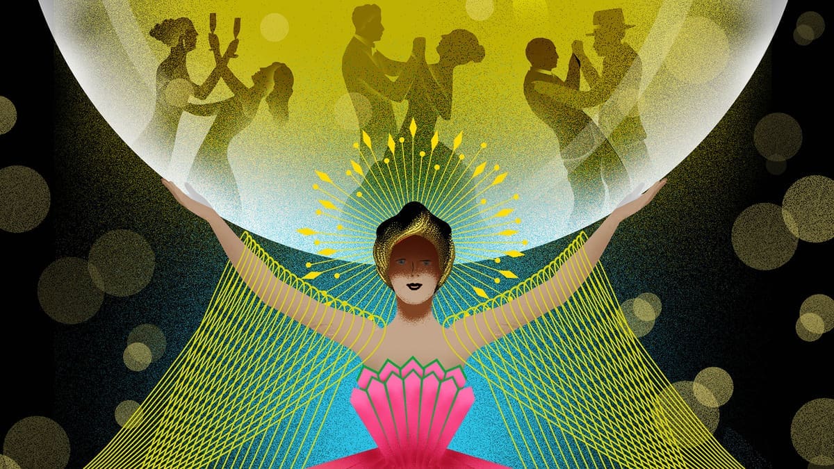 Stylized illustration for San Francisco Opera's 2026 Opera Ball