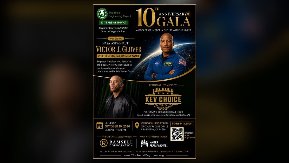 Victor J. Glover and Kev Choice featured on The Social Engineering Project’s 10th Anniversary Gala flyer