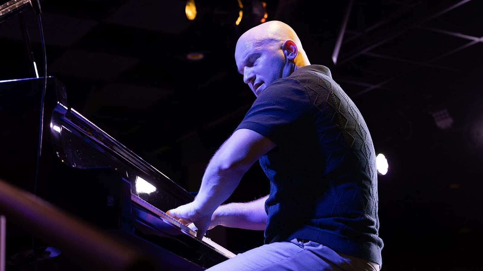 Max Haymer performing at the piano