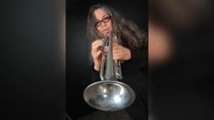 Rebecca Coupe Franks playing trumpet