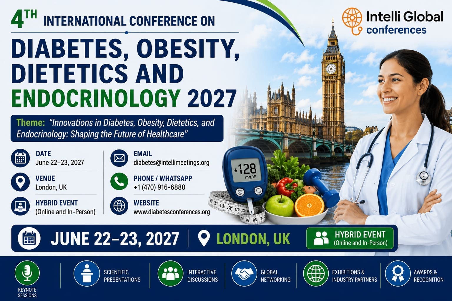 4th International Conference on Diabetes, Obesity, Dietetics and Endocrinology 2027 event flyer