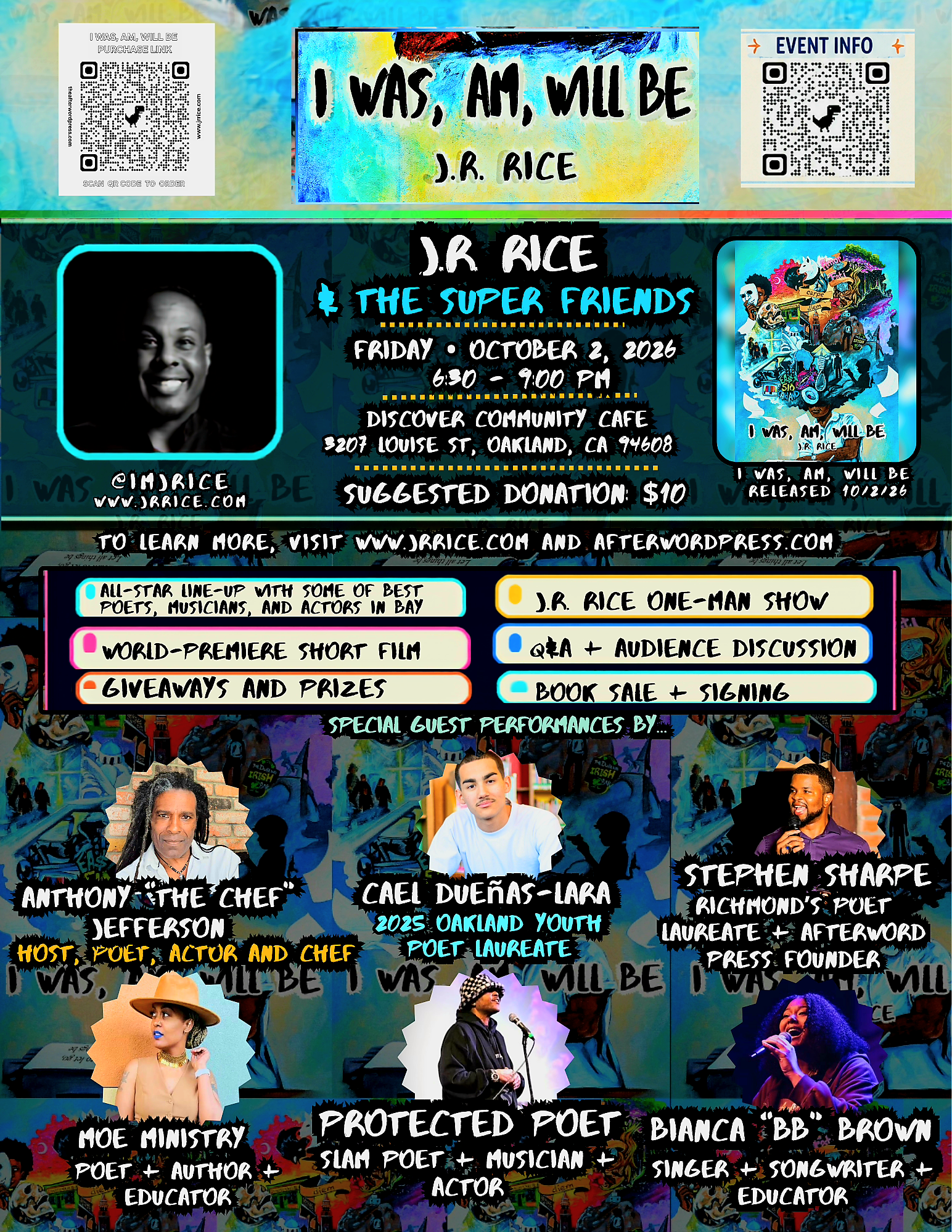 I Was, Am, Will Be Release Party: Book Launch and Artist Showcase event flyer