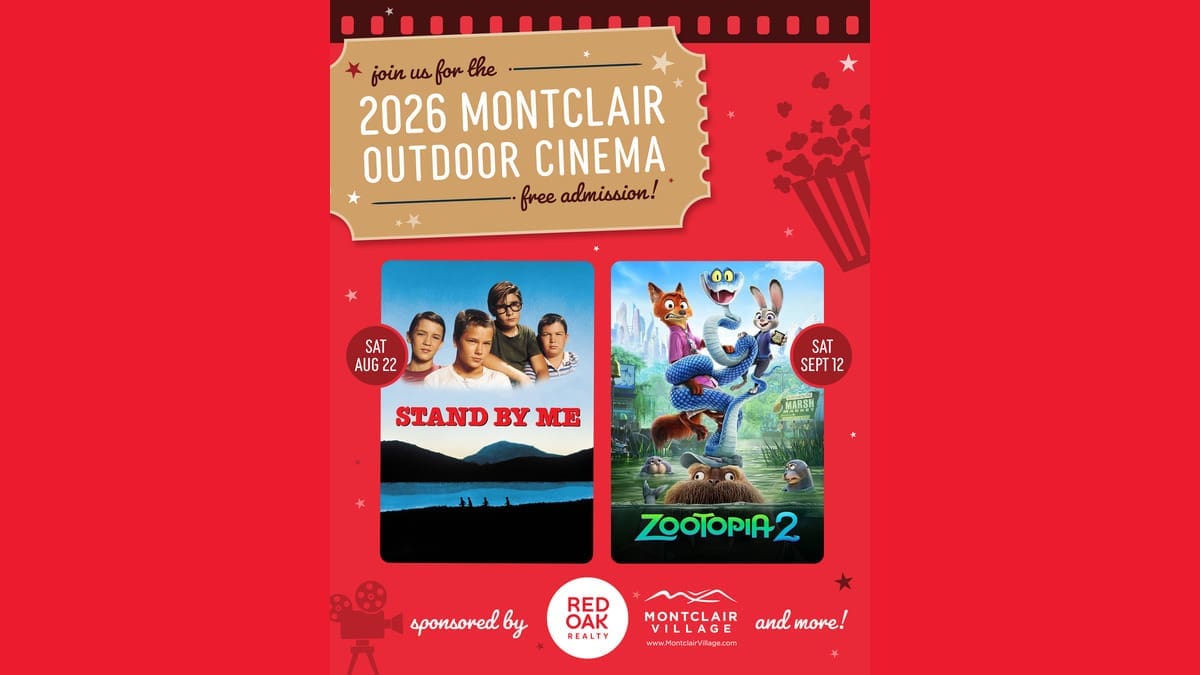 Montclair Outdoor Cinema poster featuring Zootopia 2