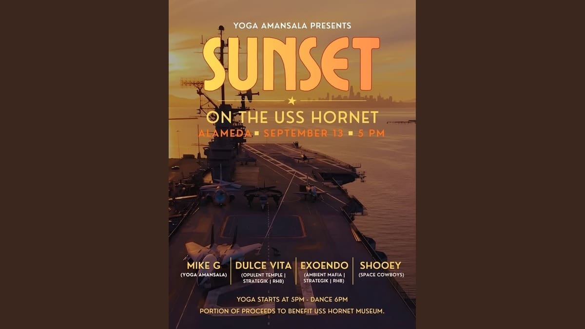 Sunset on the USS Hornet event poster