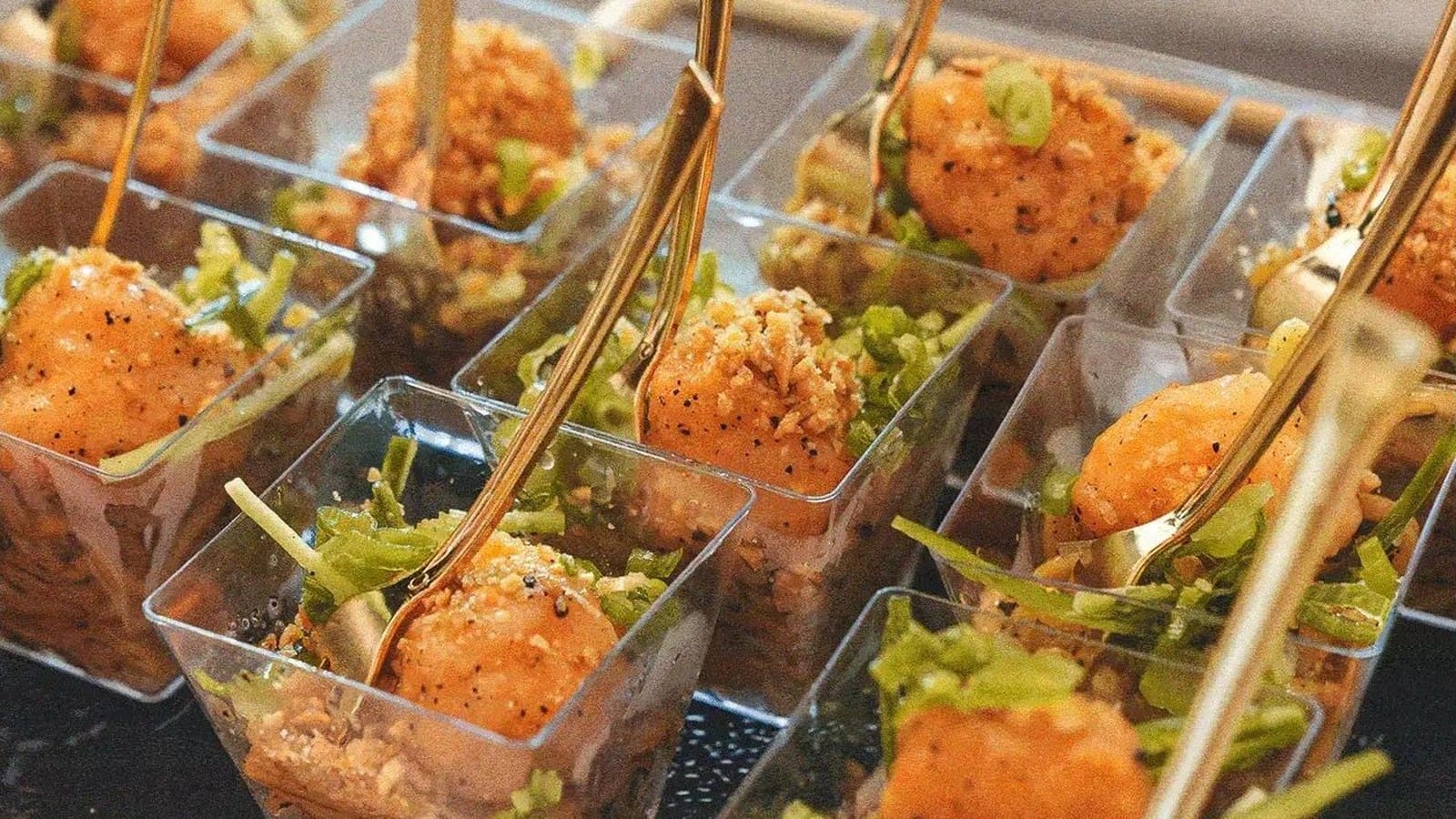 Individual tasting portions served at the LA Times Food Bowl