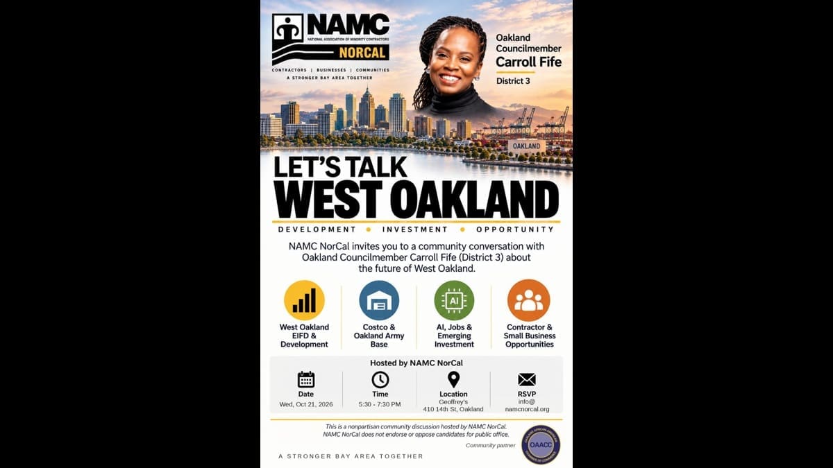 Complete Let’s Talk West Oakland flyer with Councilmember Carroll Fife
