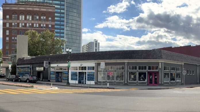 Exterior of the former New Parish building on San Pablo Avenue in downtown Oakland.