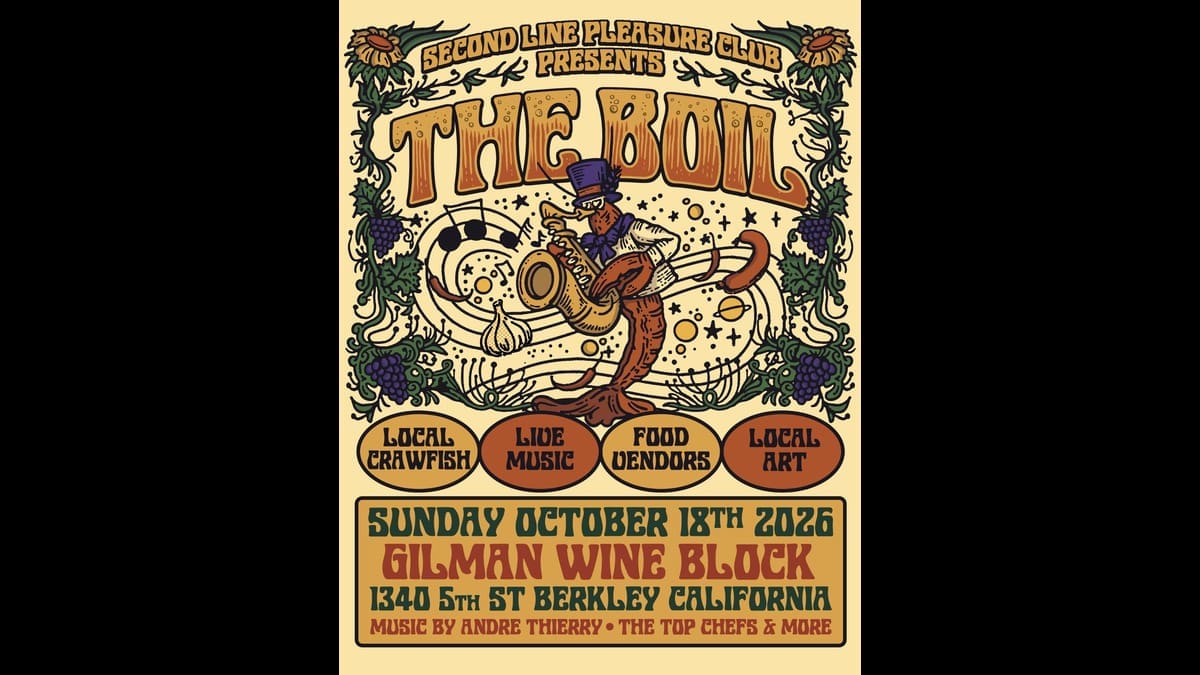 Official poster for The Boil Block Party at Gilman Wine Block on October 18, 2026.